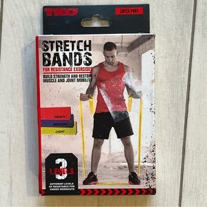 New In Box TKO Stretch Bands For Resistance Exercises 3 Levels Fitness Strength